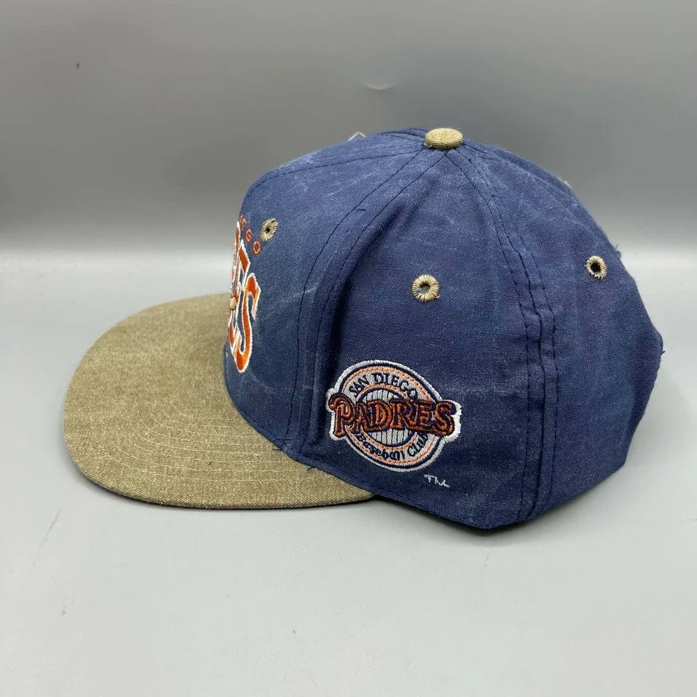 Vintage San Diego Padres Hat Men Blue Brown Signatures Snap Back Cap New